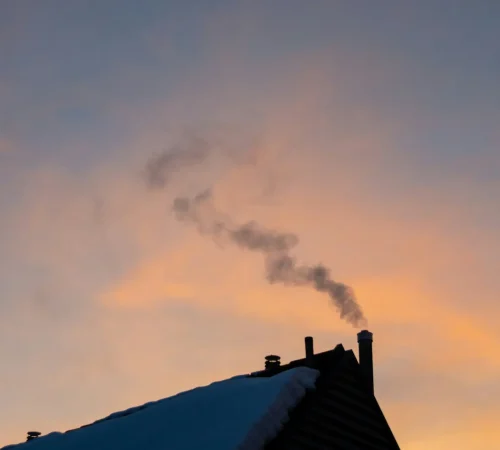 black roof under white clouds